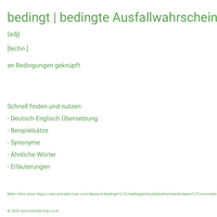 bedingt | bedingte Ausfallwahrscheinlichkeit | von etw. abhängen