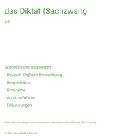 das Diktat (Sachzwang