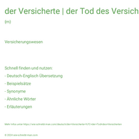 der Versicherte | der Tod des Versicherten