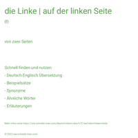 die Linke | auf der linken Seite