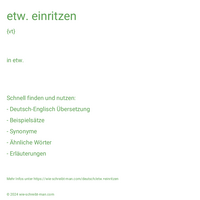 etw. einritzen