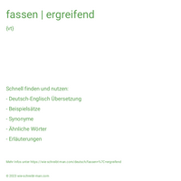 fassen | ergreifend