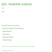 jdm. Gedichte widmen