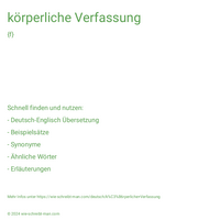 körperliche Verfassung