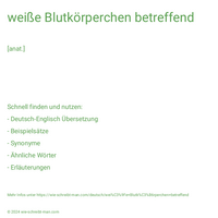 weiße Blutkörperchen betreffend