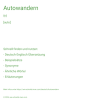 Autowandern