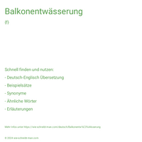 Balkonentwässerung