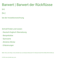 Barwert | Barwert der Rückflüsse