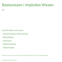 Basiswissen | implizites Wissen