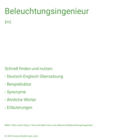 Beleuchtungsingenieur