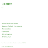 Bleifritte