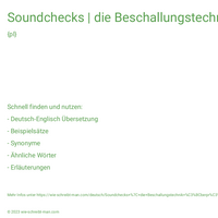 Soundchecks | die Beschallungstechnik überprüfen