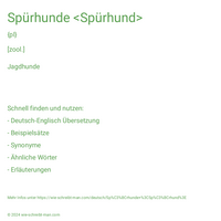 Spürhunde <Spürhund>