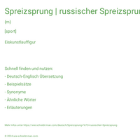 Spreizsprung | russischer Spreizsprung