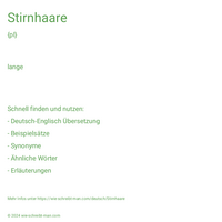 Stirnhaare