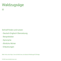 Waldzugsäge