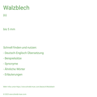 Walzblech