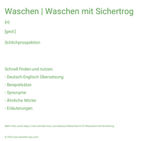 Waschen | Waschen mit Sichertrog