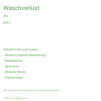 Waschverlust