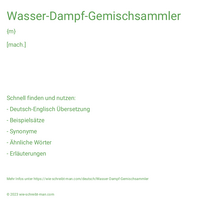 Wasser-Dampf-Gemischsammler