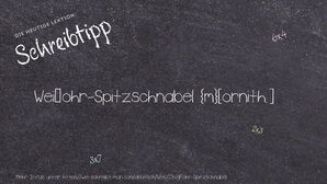 Wie schreibt man Weißohr-Spitzschnabel? Bedeutung, Synonym, Antonym & Zitate.