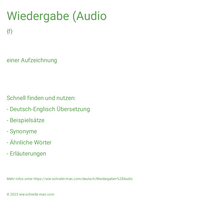 Wiedergabe (Audio