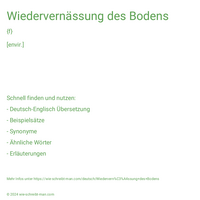 Wiedervernässung des Bodens