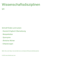 Wissenschaftsdisziplinen