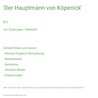 'Der Hauptmann von Köpenick'