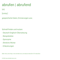 abrufen | abrufend