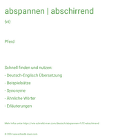 abspannen | abschirrend