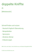 doppelte Kniffte