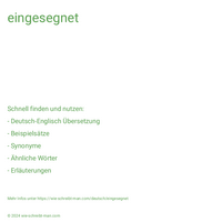 eingesegnet