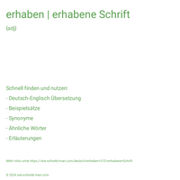 erhaben | erhabene Schrift