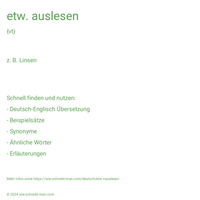 etw. auslesen