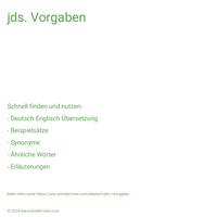 jds. Vorgaben