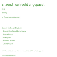 sitzend | schlecht angepasst