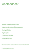 wohlbedacht