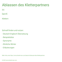 Ablassen des Kletterpartners