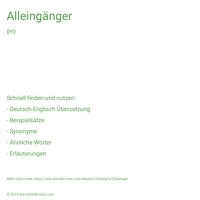 Alleingänger