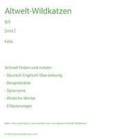 Altwelt-Wildkatzen