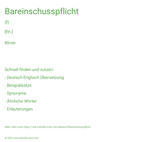 Bareinschusspflicht