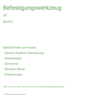 Befestigungswerkzeug