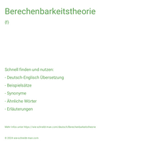 Berechenbarkeitstheorie