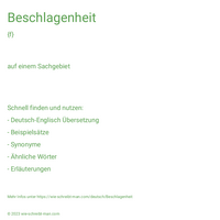 Beschlagenheit