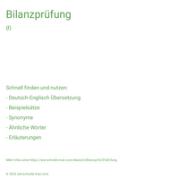 Bilanzprüfung