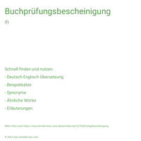 Buchprüfungsbescheinigung