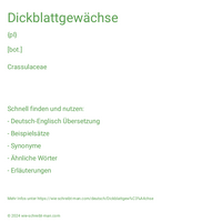 Dickblattgewächse