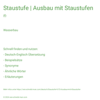 Staustufe | Ausbau mit Staustufen