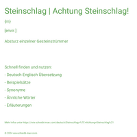 Steinschlag | Achtung Steinschlag!